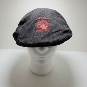 Victoria Canada‎ Paper Boy Newsie Corduroy Snapback Hat Vintage Black Red
